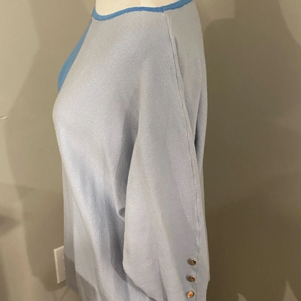 Two-Tone Blue and Light Blue Sweater